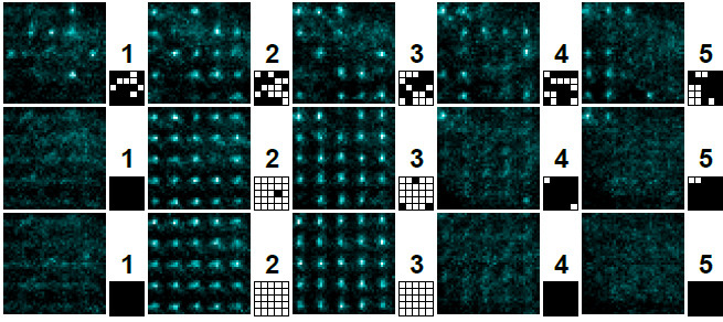 Reducing entropy in a randomly half-filled 5x5x5 lattice of atoms