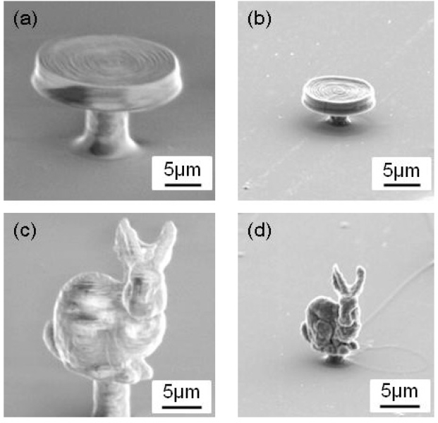 Two microstructures made with the new material