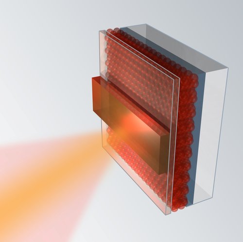 An illuminated quantum dot solar cell