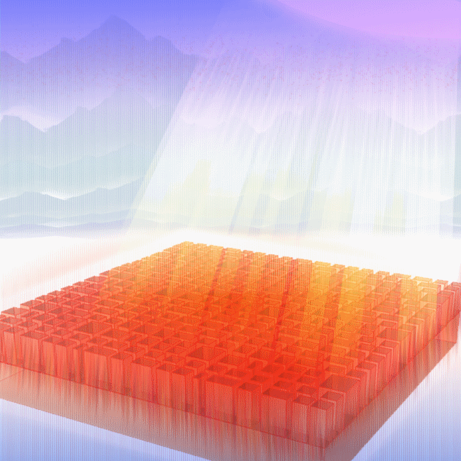 Caption: A quasi-random structure to maximise performance of a thin film silicon solar cell. Credit: Dr Li Juntao