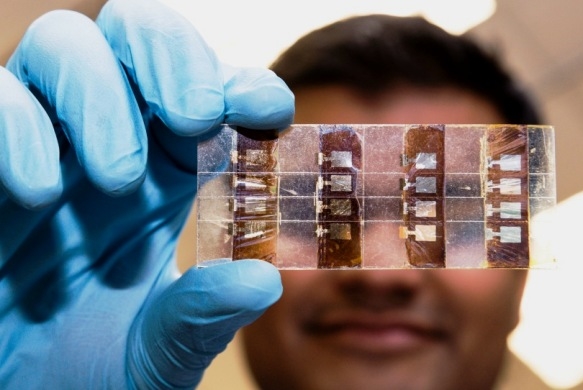 Unique material is far cheaper to produce and generates almost as much power as today's thin film solar cells