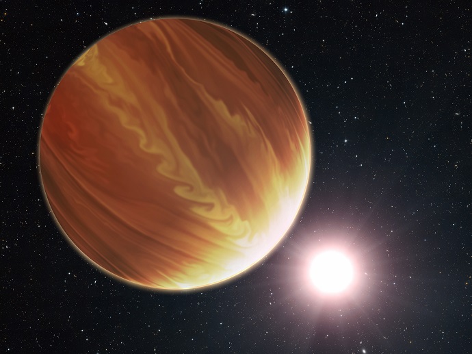artistic illustration of the gas giant planet HD 209458b