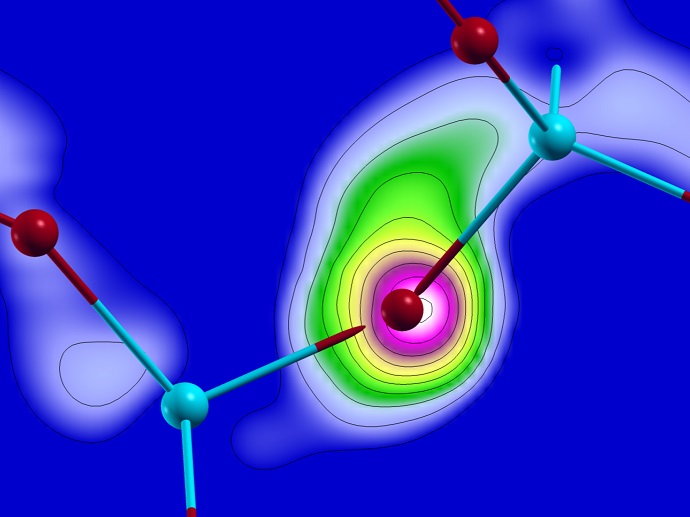 Computer simulations show the electron flux from one atom to the others