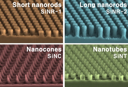 Comparison of various silicon nanostructures and the efficiency of hybrid solar batteries