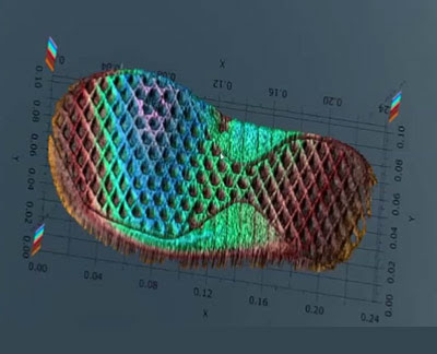 Detailed image of a shoe sole as mapped by NIST’s 3D LADAR