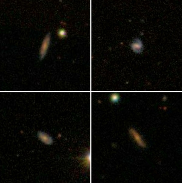 Images of four distant galaxies