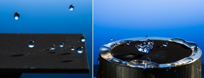 Professor Chunlei Guo has developed a technique that uses lasers to render materials hydrophobic