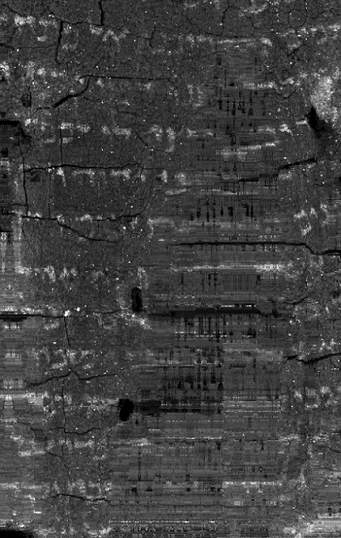 Unwrapped texture image of the Ein Gedi scroll