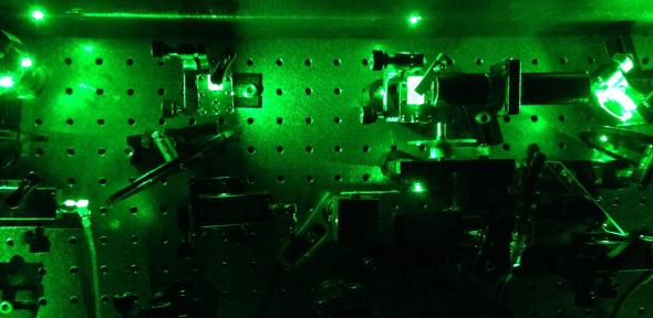 An image from an experiment in the quantum optics laboratory in Cambridge