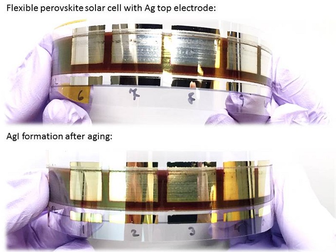 Flexible perovskite solar cell device