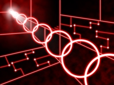 Laser Circuit Background Means Futuristic Design Or Concept