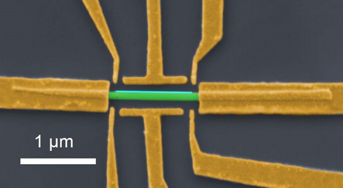 A nanowire device similar to those used in the study