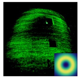 Image of the screw of light on the wall of the Optical Ground Station telescope of the ESA in Tenerife, Canary Island