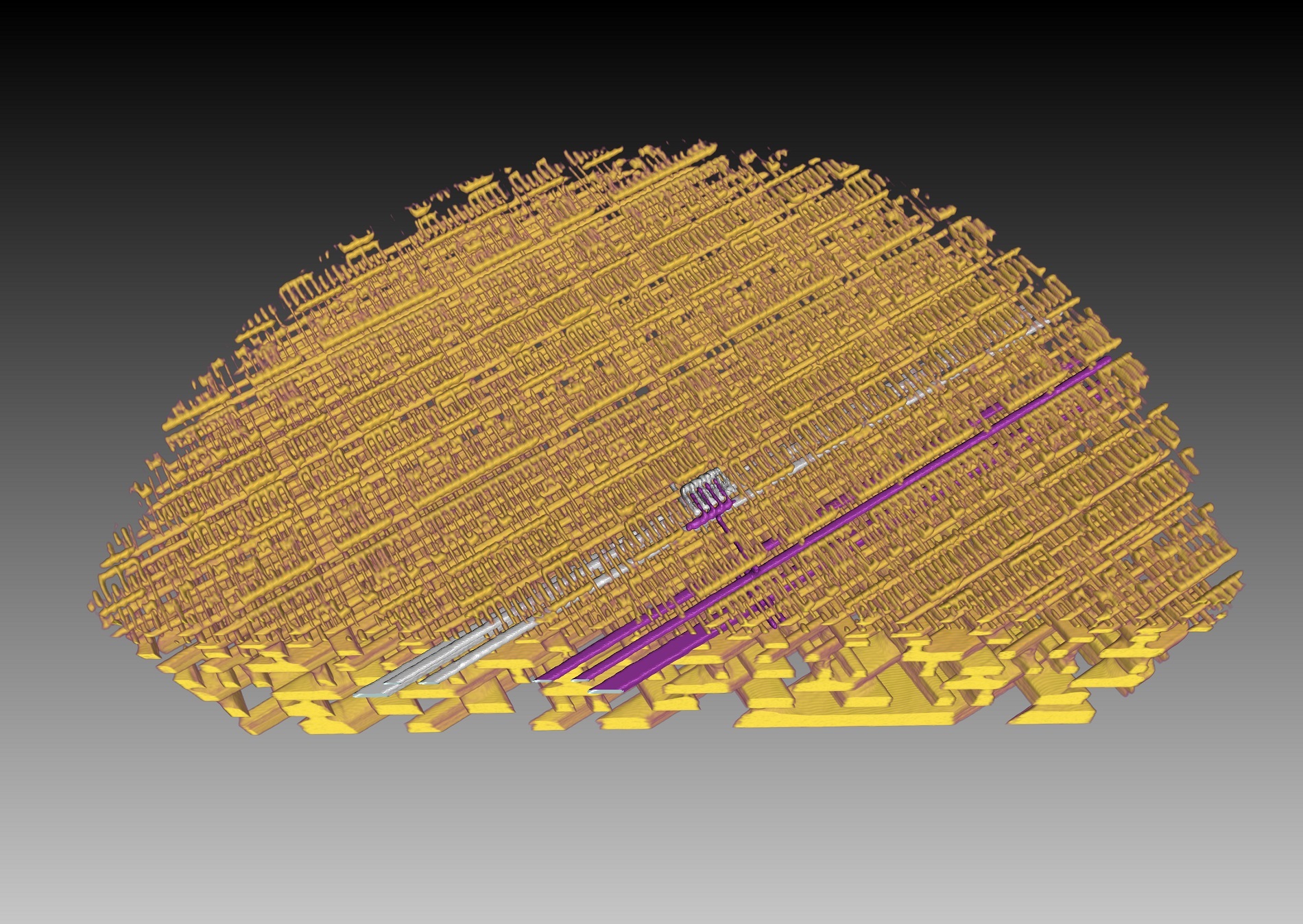 A second 3-D representation of the internal structure of a microchip