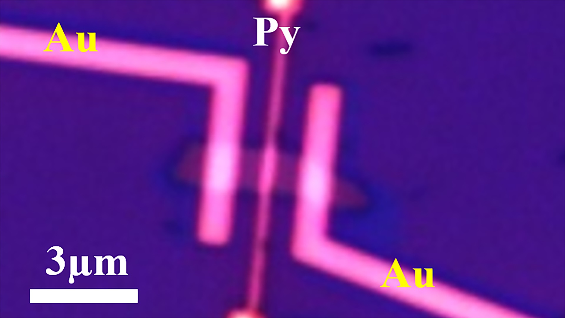 This microscope image shows a new device used to measure the “persistent spin polarization” for a rechargeable “spin battery” that represents a step toward building possible spintronic devices and quantum computers more powerful than today's technologies