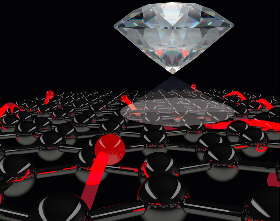 Artist's impression of a diamond quantum sensor