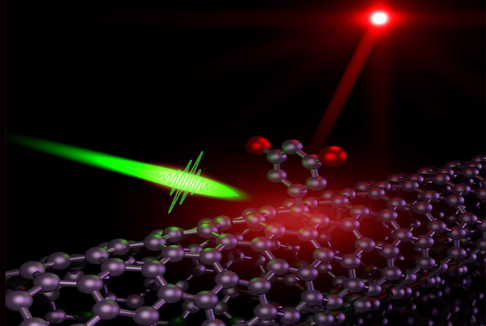 Los Alamos National Laboratory researchers have produced the first known material capable of single-photon emission at room temperature and at telecommunications wavelengths, using chemically functionalized carbon nanotubes