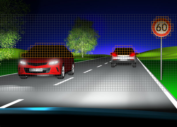 Eviyos illuminates surroundings in high-beam quality light, while ensuring other drivers and passengers are not blinded either by direct glare or reflected glare from road signs and other objects