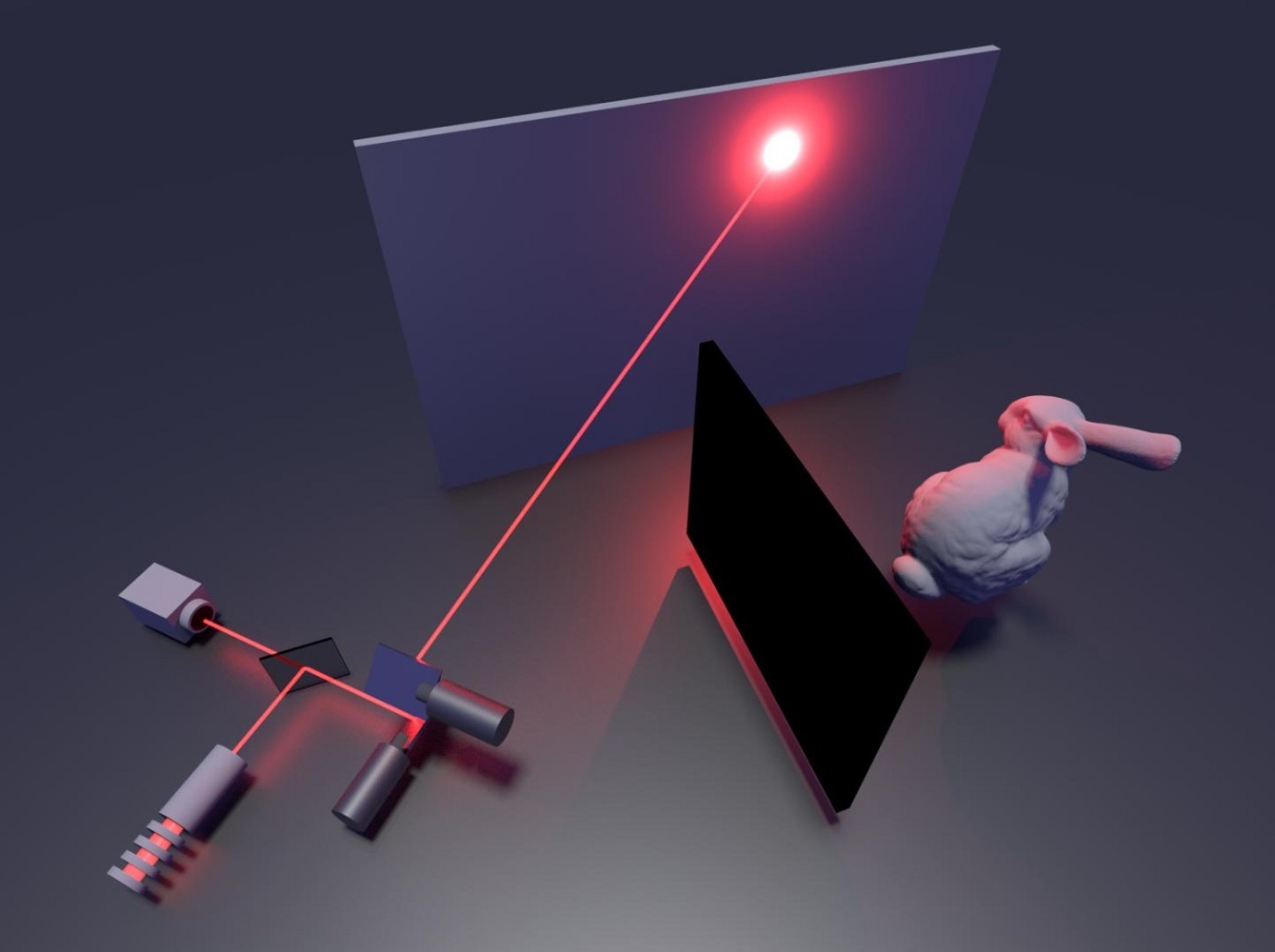 Illustration of the non-line-of-sight imaging system