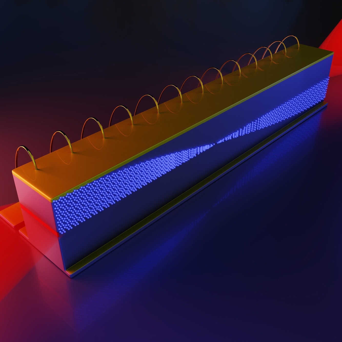 Inside an infrared frequency comb in a quantum cascade laser, the different frequencies of light beat together to generate microwave radiation