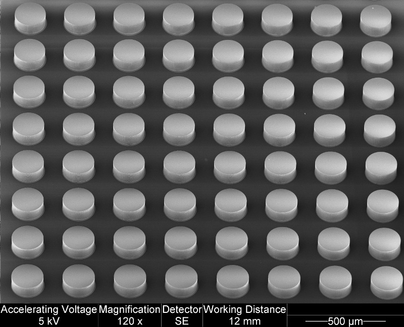 A microscopic look at the cylinders comprising the tunable dielectric metamaterial