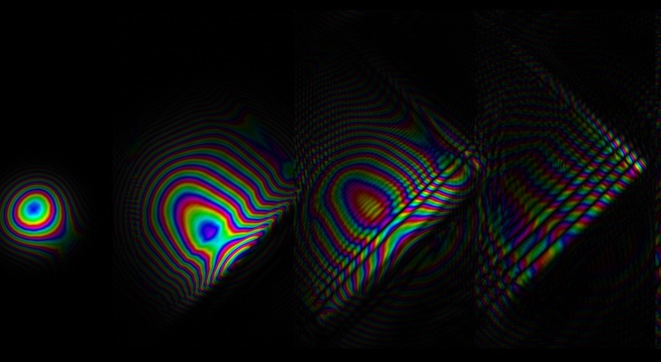 Patterns formed when light is separated into modes.