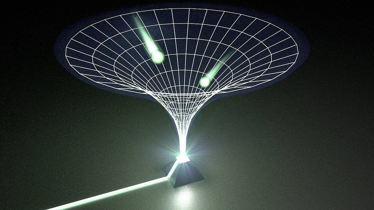 The figure shows how light is caught through the light funnel