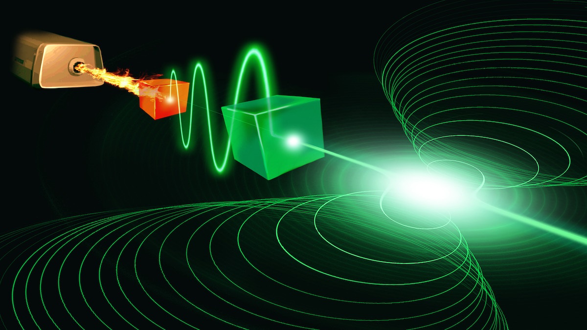 Artist's conception of a superconducting device which could realise a laser operating at the ultimate quantum limit.