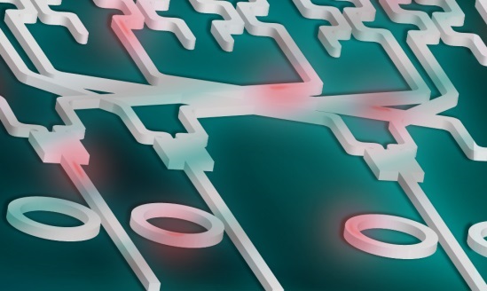 Concept illustration depicting an integrated photonic quantum processor
