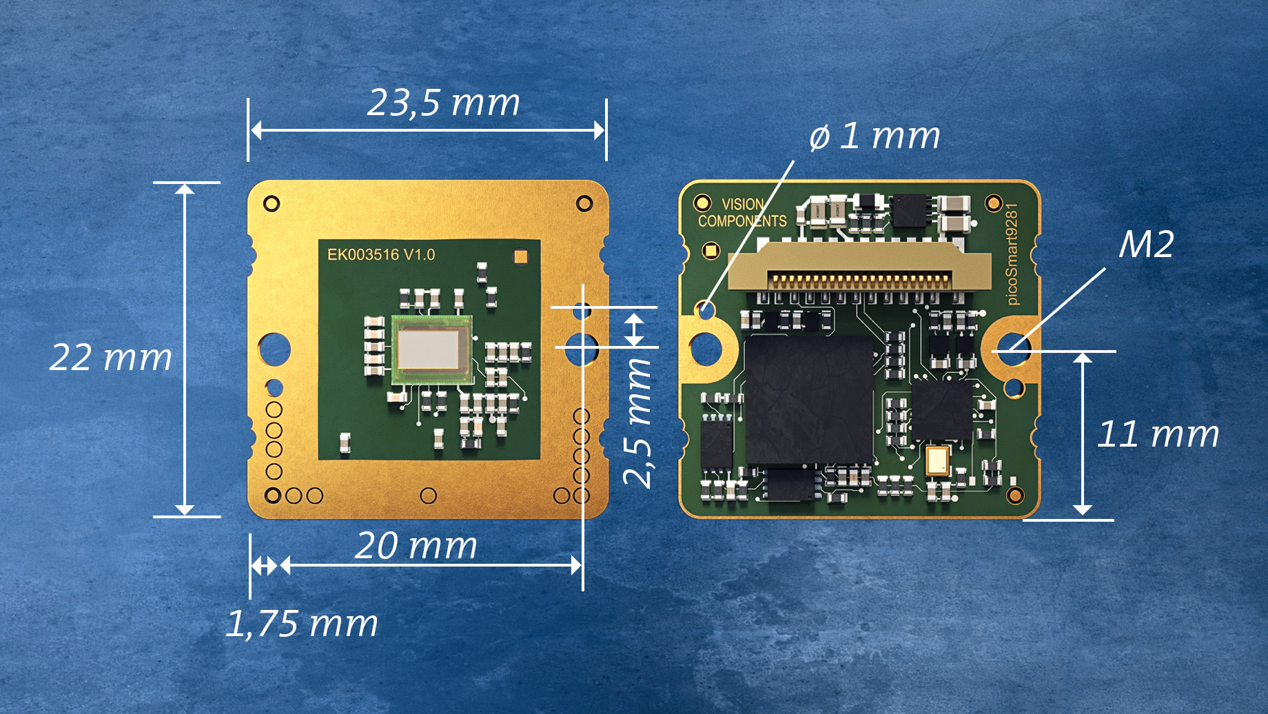 The image capture and processing components are perfectly attuned for excellent results and all integrated on one ultracompact board – OEMs can thereby save costs and time on vision sensor development