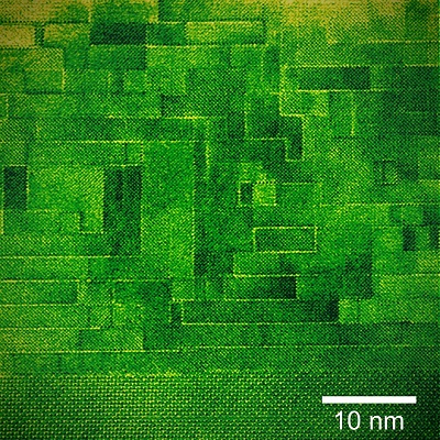 Electron microscope image of a cross section of the newly characterized tunable microwave dielectric