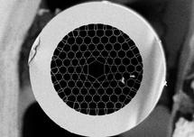 An electron micrograph of the hollow-core fibre used in the team's experiment