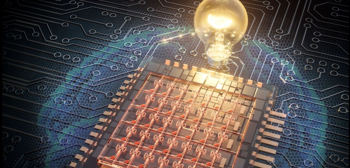 Artistic illustration of a parallel photonic computational array