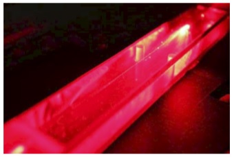 A red laser beam