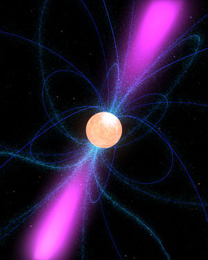 Illustration of dark matter falling into a neutron star