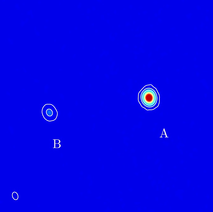 Alma false-colour image of the double star Mira