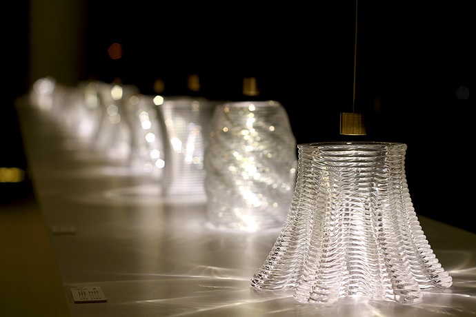 An exhibition of the 3-D printed glass structures