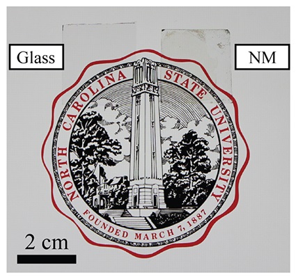 This image highlights the transparency of the dielectric film