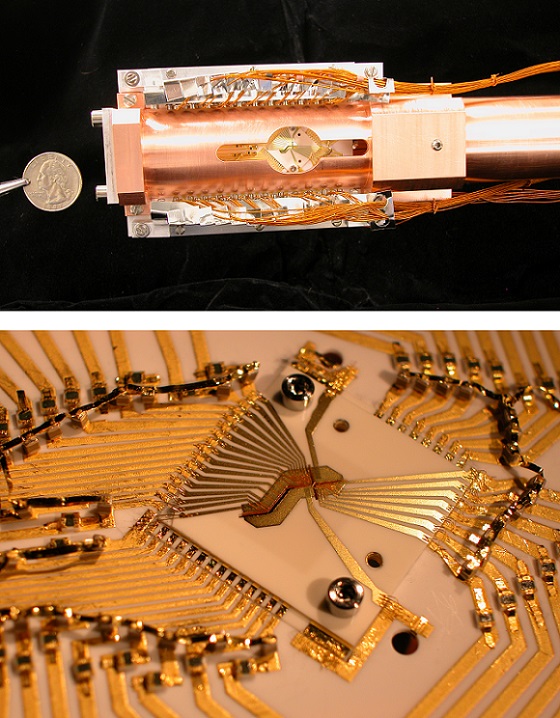 Ion trap used in NIST quantum computing experiment