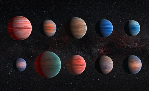 Exoplanet atmospheres range from clear to cloudy in survey of hot Jupiters