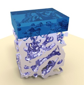 An illustration of the nanomaterial with alumina coating