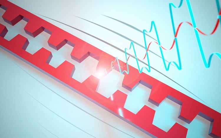 Tiny vibrations of nanoscale strings are converted to light signals
