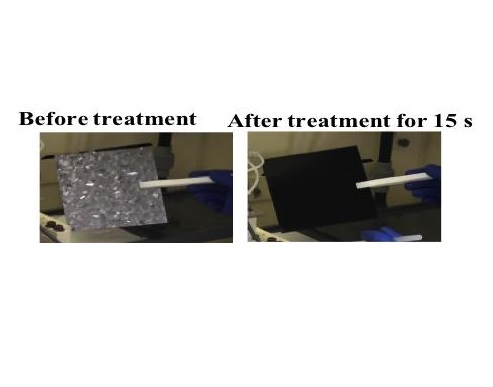 Fabrication of ultralow reflectance polycrystalline silicon wafers by use of the developed technology