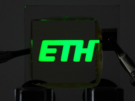 The ETH logo is shown in ultra-green with the new LED technology.