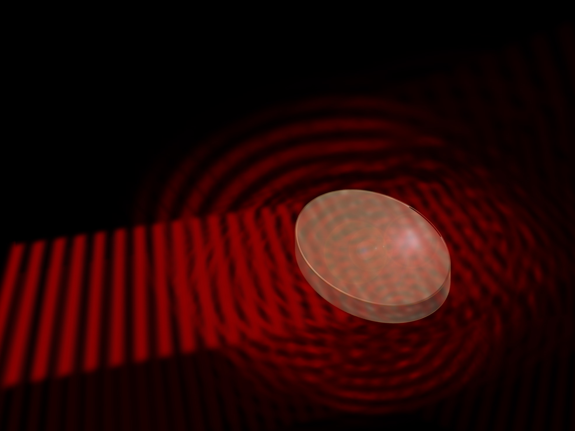 A material with random irregularities scatters an incident light wave into all directions.