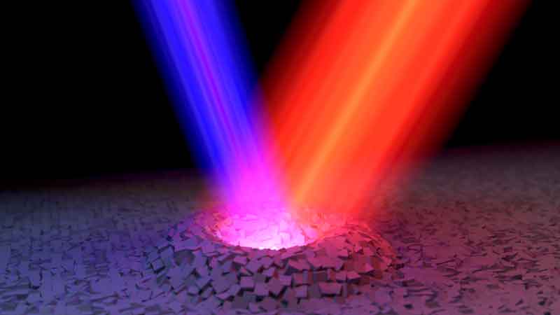 The researchers have discovered that they can drastically and reversibly alter the optical properties of the material by using laser light with different colours.