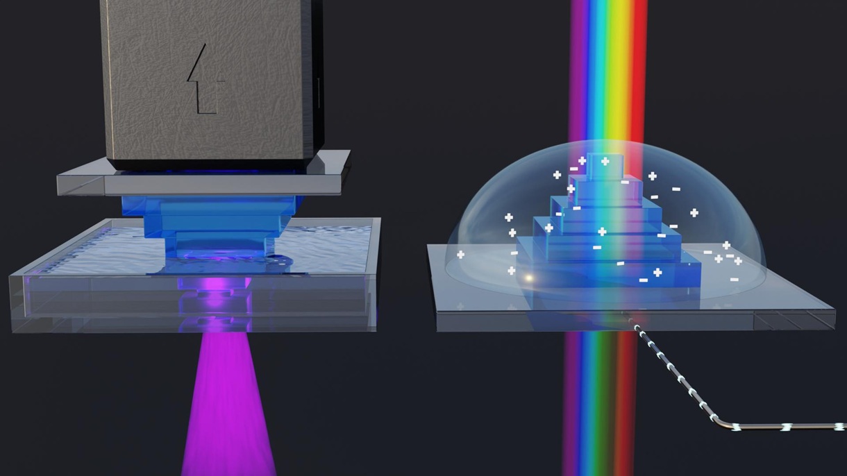 Concept for manufacturing electrochromic structures using Digital Light Processing. Application in a spectroelectrochemical experiment