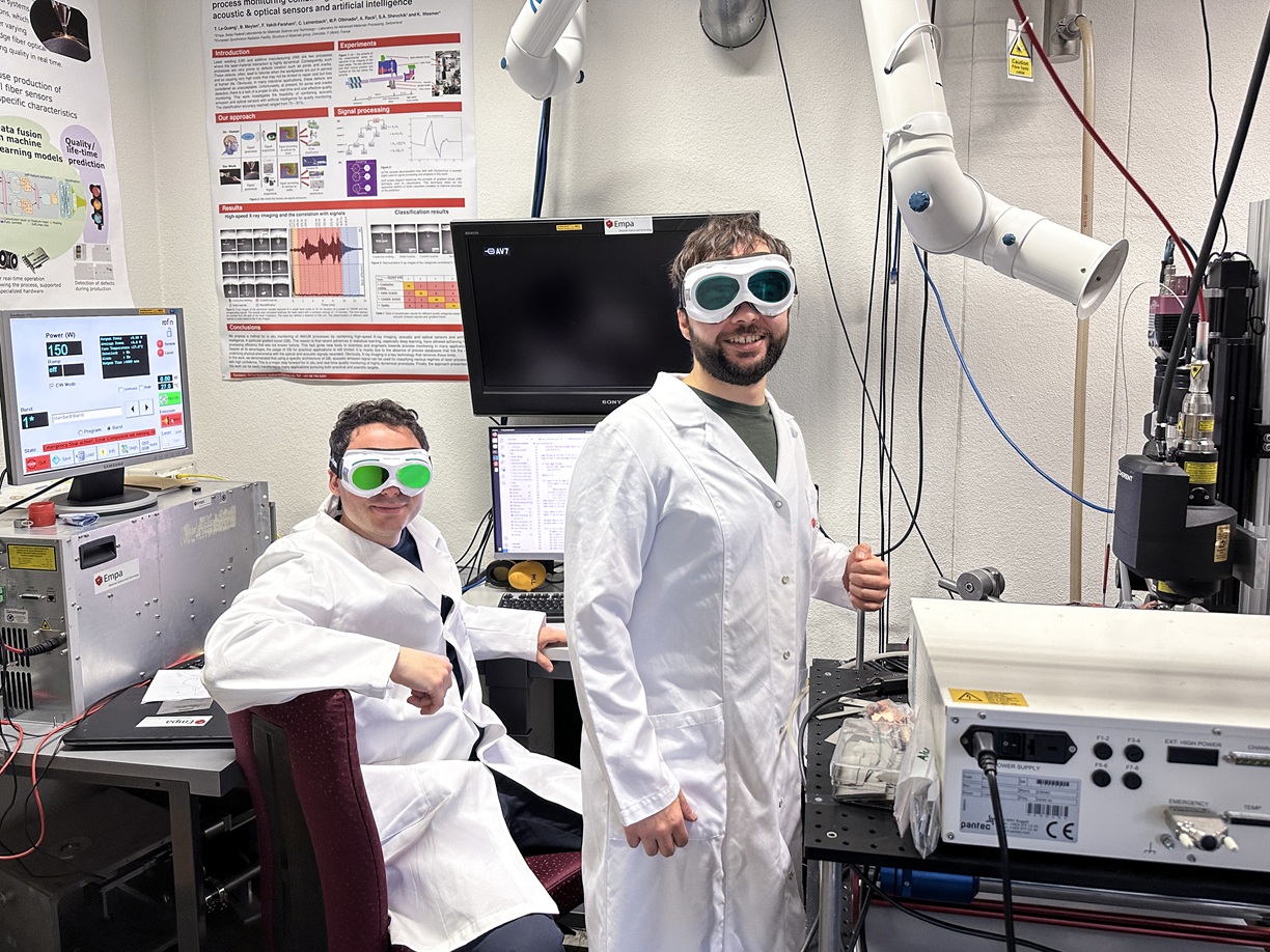 Empa researchers Giulio Masinelli and Chang Rajani want to make laser-based processes for metals more accessible.