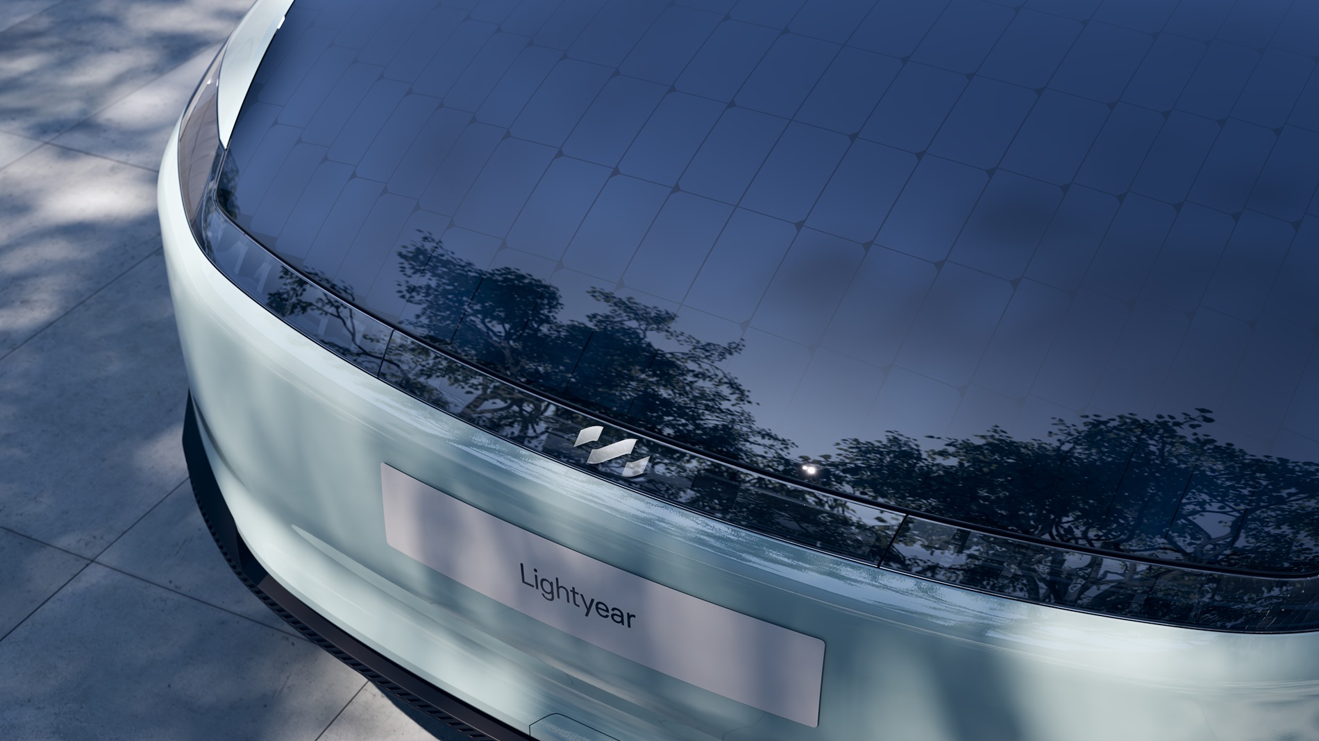 Seamless and highly aesthetic integration of Lightyears solar technology on a vehicle hood