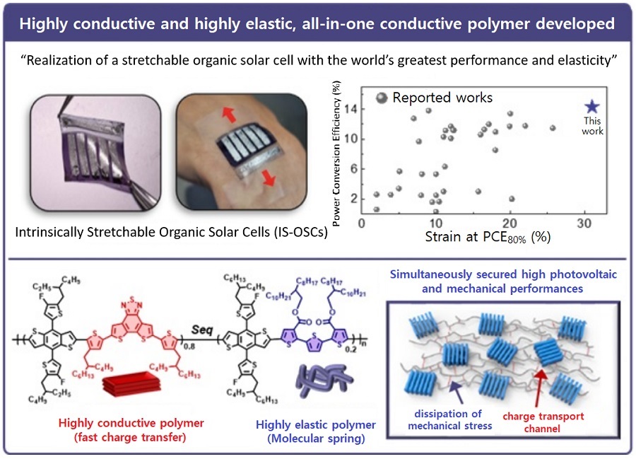 Highly conductive and highly elastic, all-in-one conductive polymer developed